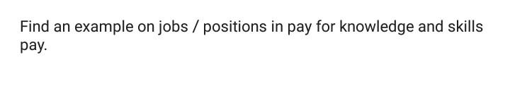 Find an example on jobs / positions in pay for