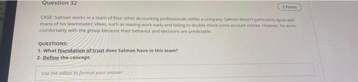 Question 32 2 Prints CASE: Salman work in a team