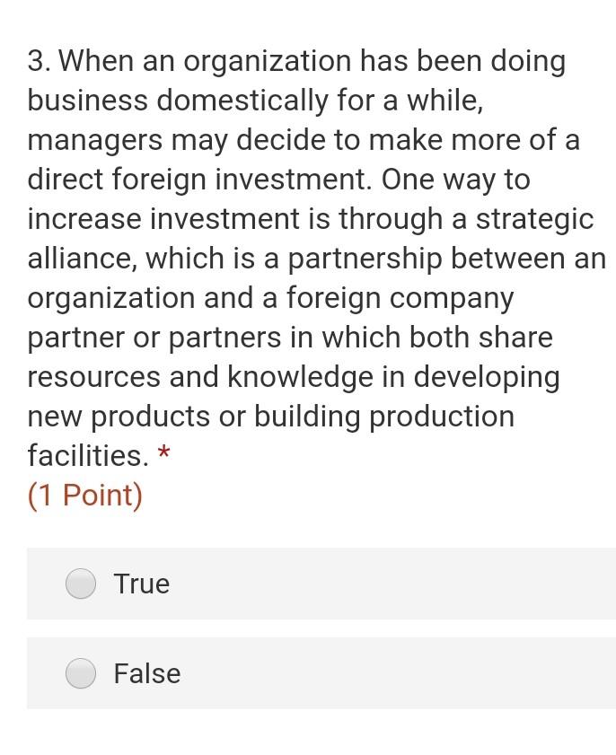 3. When an organization has been doing business