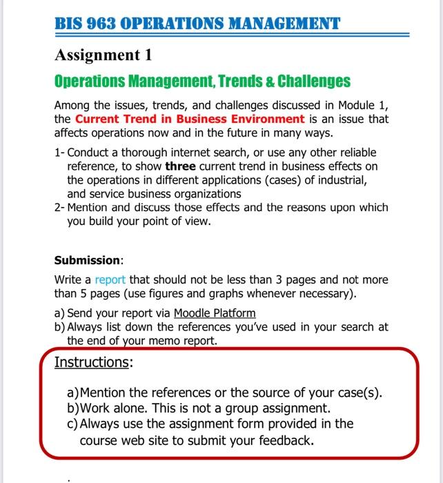 hello , this question in operation management,