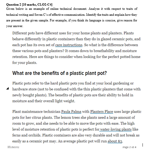 Its a REPORT WRITING SKILL subject Question 2 [10