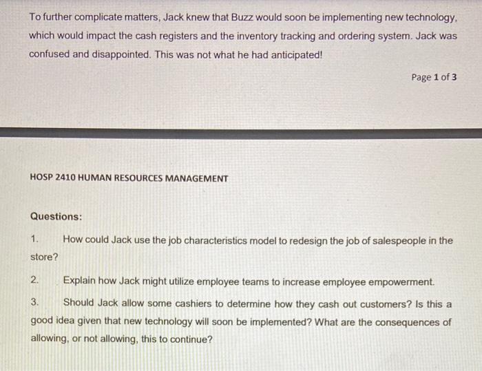 It is a human resource management case study What