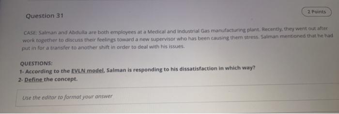 instant like 2. Points Question 31 a CASE Salman