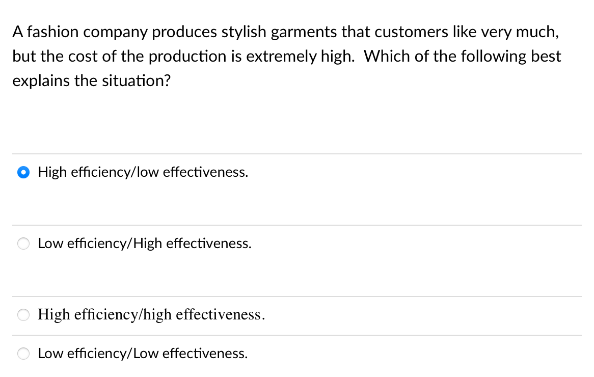 A fashion company produces stylish garments that