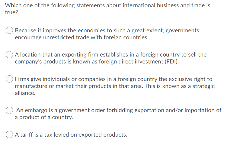 Which one of the following statements about