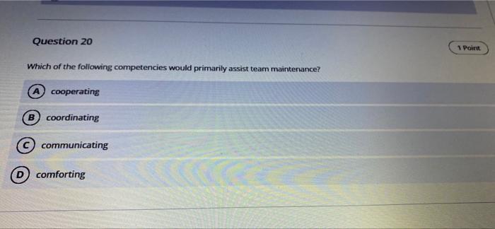 Question 20 Point Which of the following