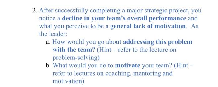 2. After successfully completing a major