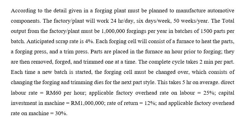 Manufacturing Technology CASE 1: For the above