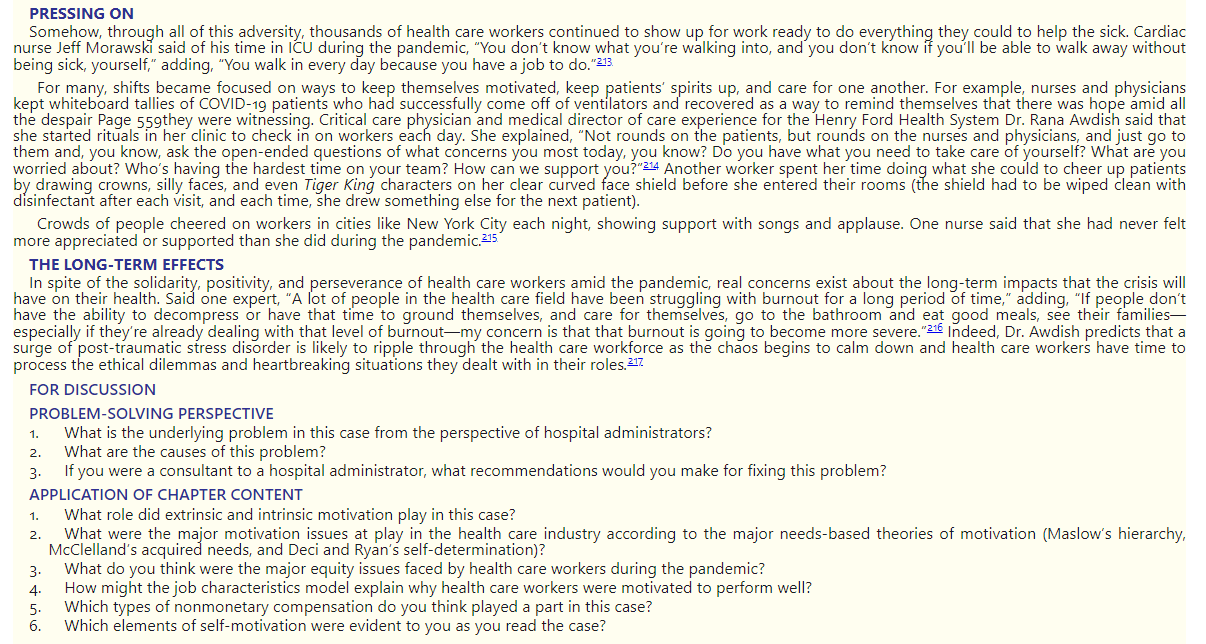 What Motivated Workers in the Face of a Pandemic?