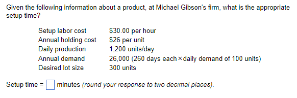 Given the following information about a product,