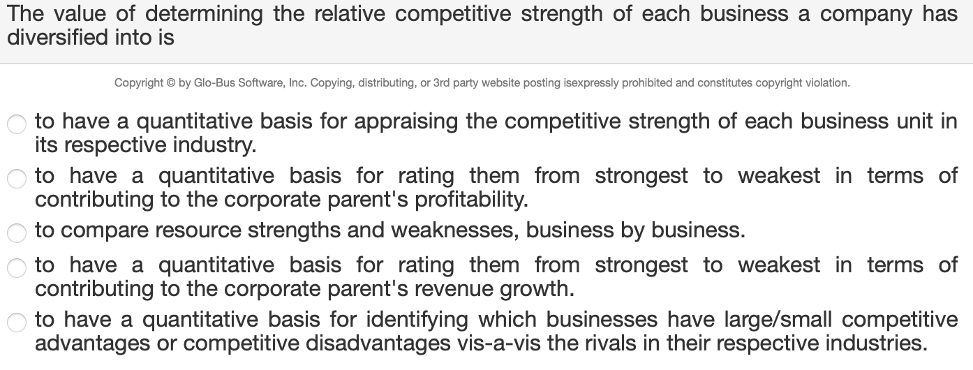 The value of determining the relative competitive