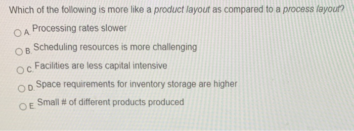 Which of the following is more like a product