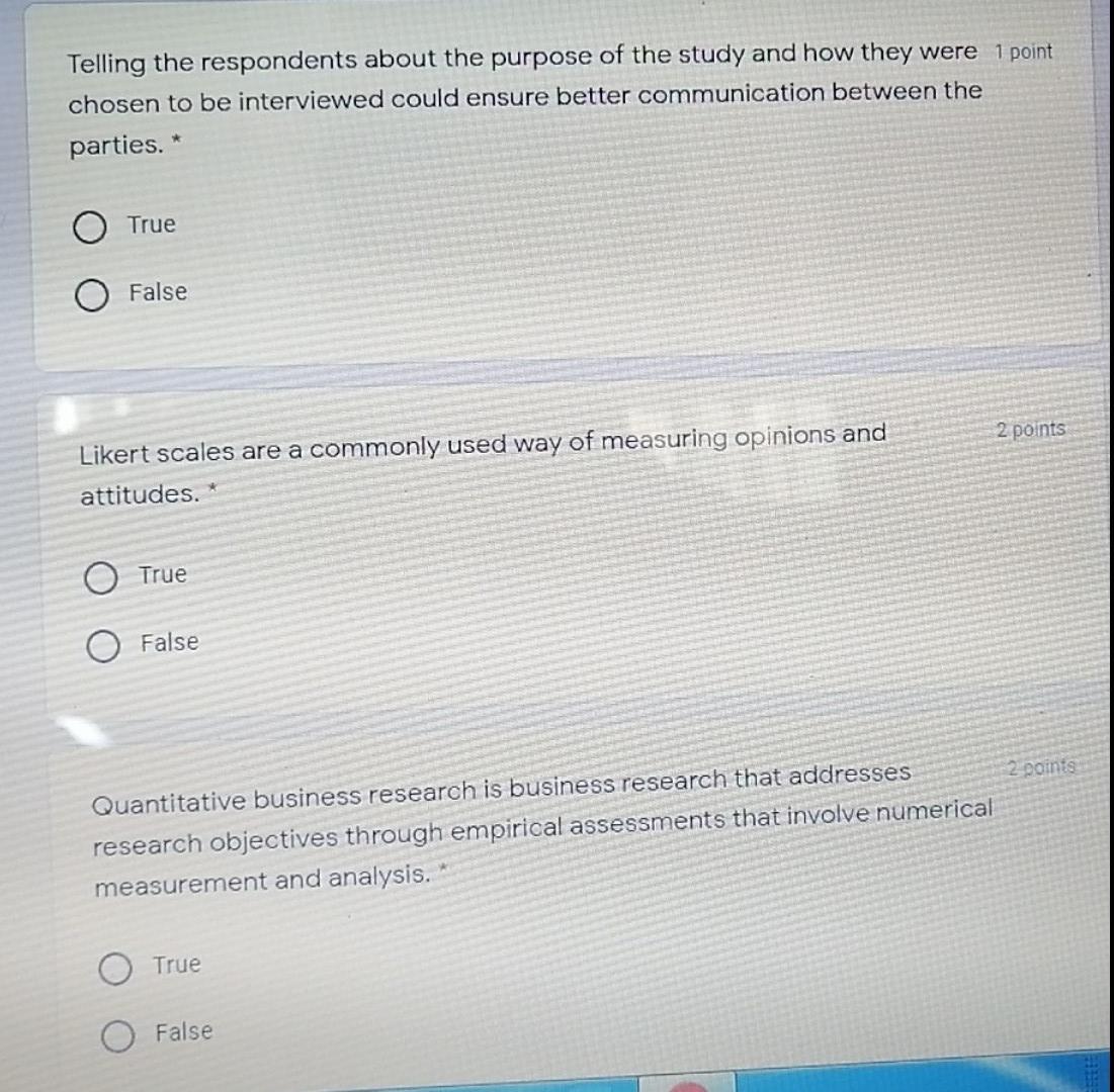 Telling the respondents about the purpose of the