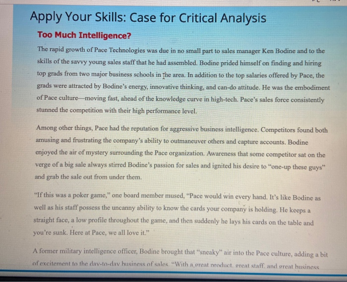 Apply Your Skills: Case for Critical Analysis Too