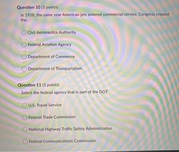 Question 10 (5 points) In 1958, the same year