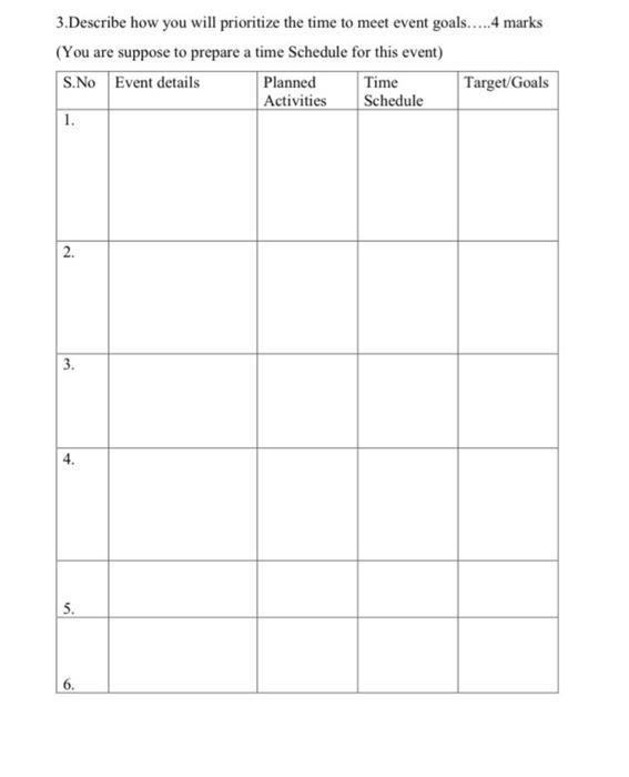 This full question 3.Describe how you will