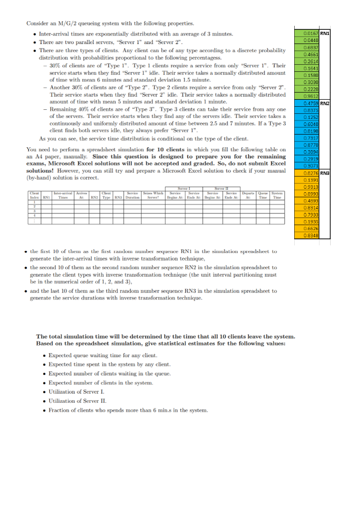 Please help me with my M/G/2 queueing system