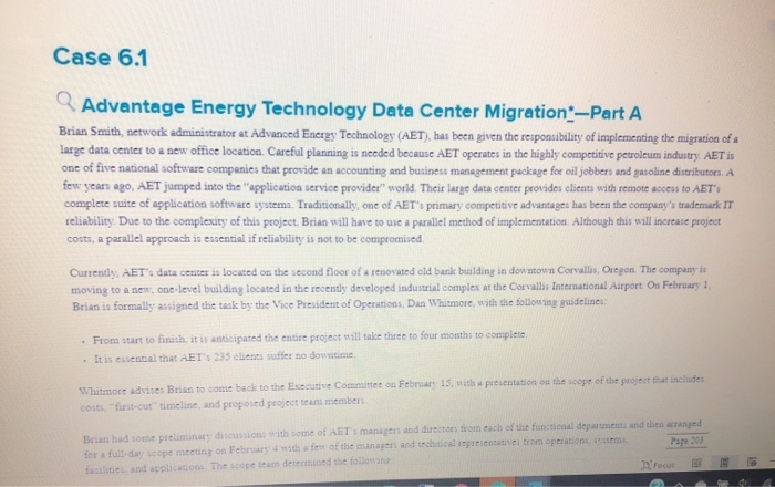 Case 6.1 Q Advantage Energy Technology Data