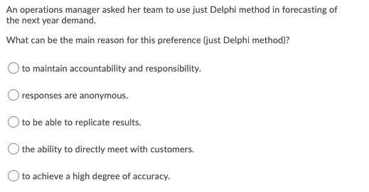 An operations manager asked her team to use just