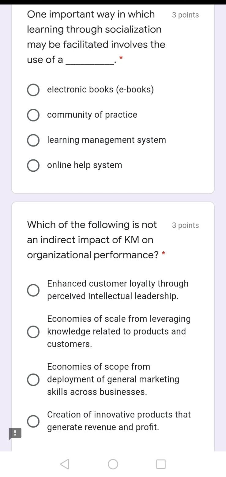 3 points One important way in which learning