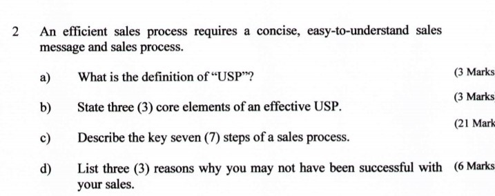 An efficient sales process requires a concise,