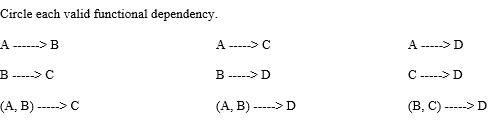 1. Consider the following relation. A B 4772 C102