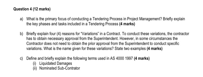 Question 4 (12 marks) a) What is the primary
