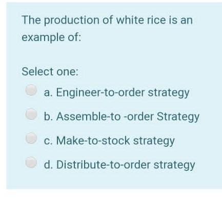 The production of white rice is an example of: