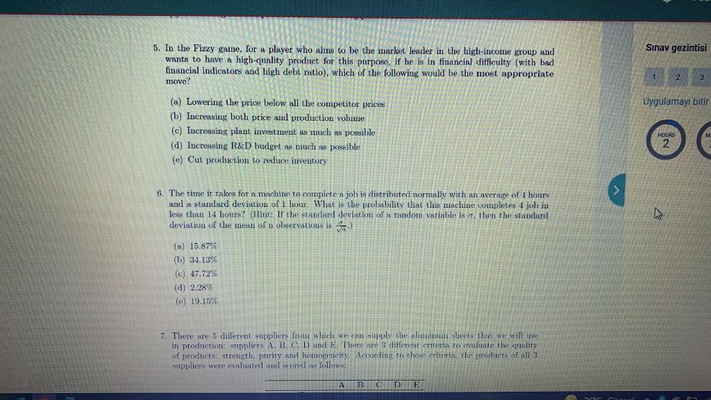 Sinay gezintisi 5. In the Fizzy game, for a