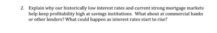2. Explain why our historically low interest