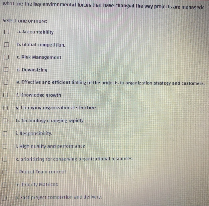 what are the key environmental forces that have