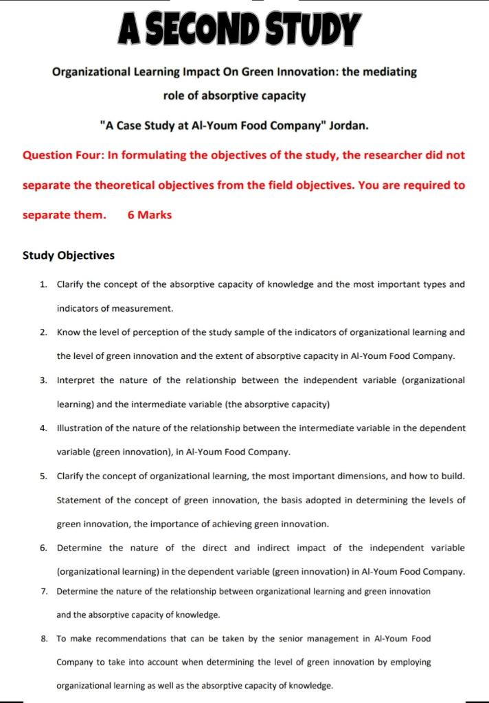 A SECOND STUDY Organizational Learning Impact On