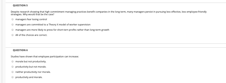 QUESTION 5 Despite research showing that high