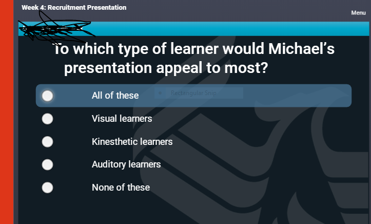 Week 4: Recruitment Presentation Menu To which