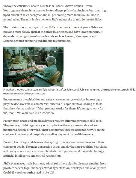 Please read the attached WSJ article Johnson &