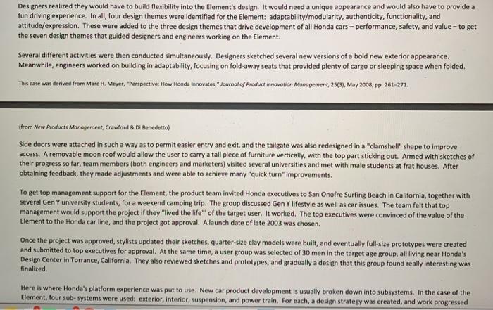 lasse. M2.3 - The Honda Element Your task in this