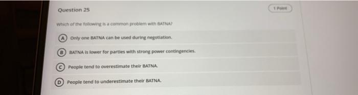 1 Point Question 24 The sender and receiver