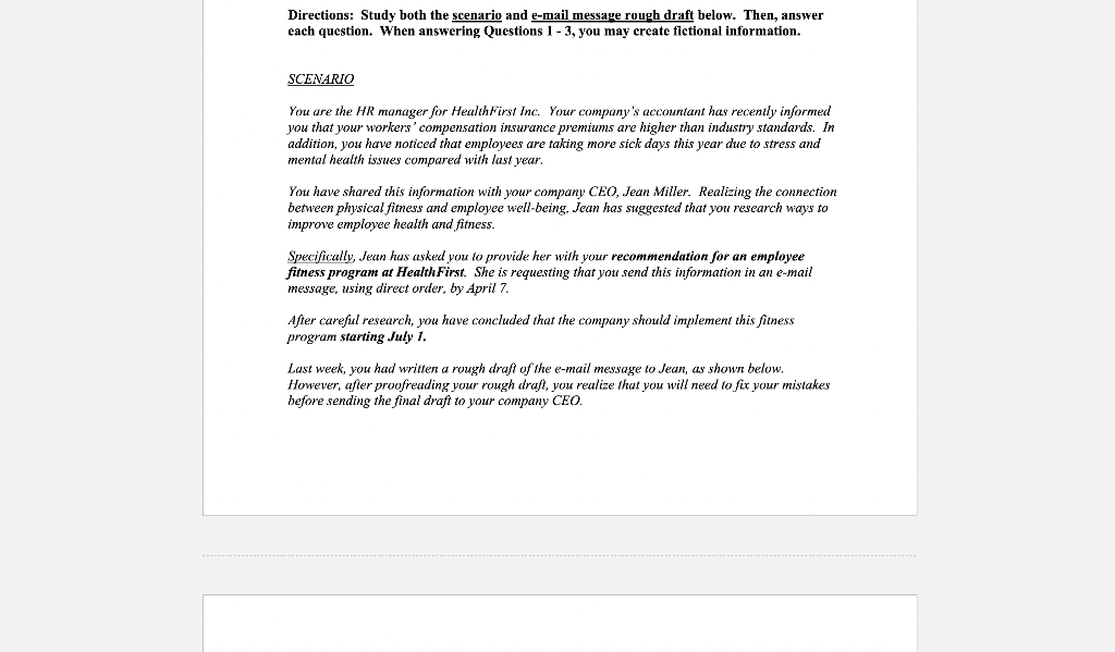 Please answer 1, 2 and 3 Directions: Study both