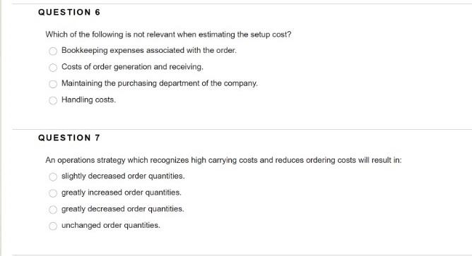 QUESTION 6 Which of the following is not relevant