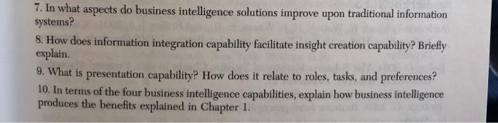 7. In what aspects do business intelligence