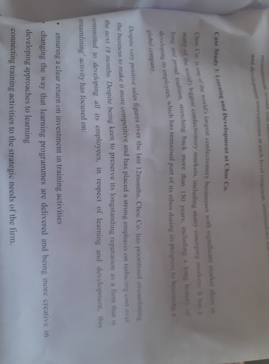 case study 3: learning and development at choc