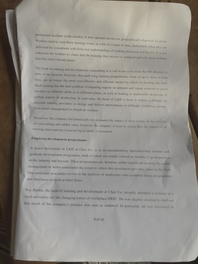 case study 3: learning and development at choc