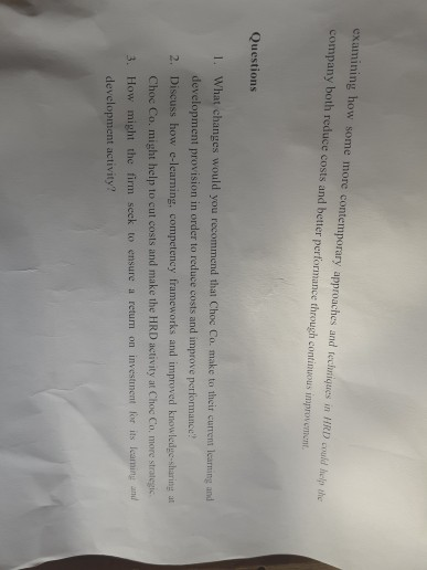 case study 3: learning and development at choc