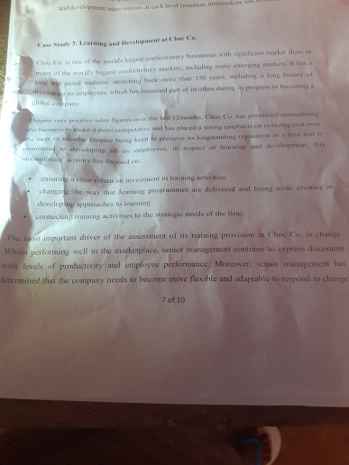 case study 3: learning and development at choc