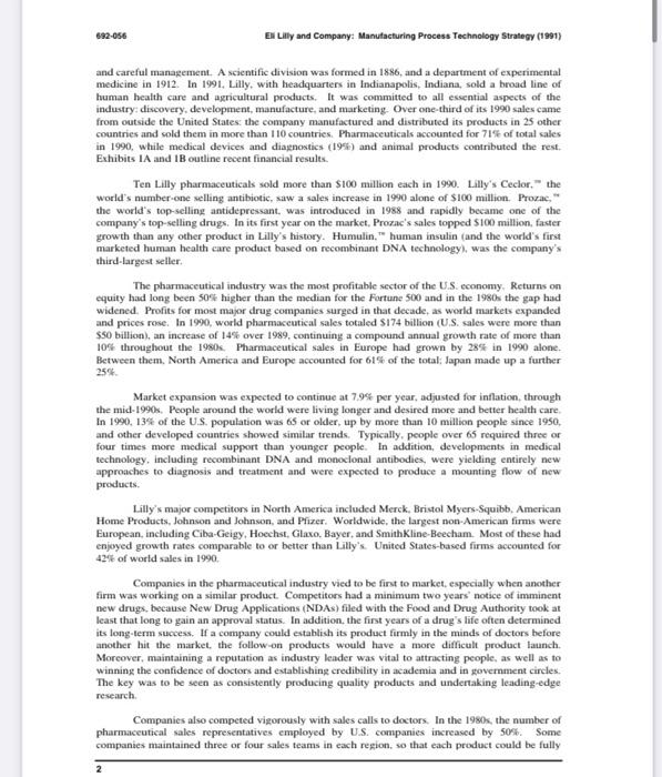 In the Eli Lilly Harvard case study, How did Eli