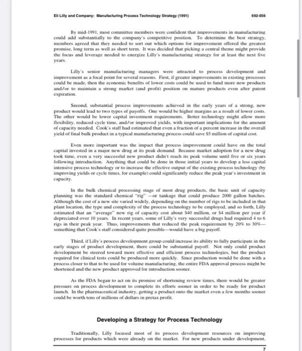 In the Eli Lilly Harvard case study, How did Eli