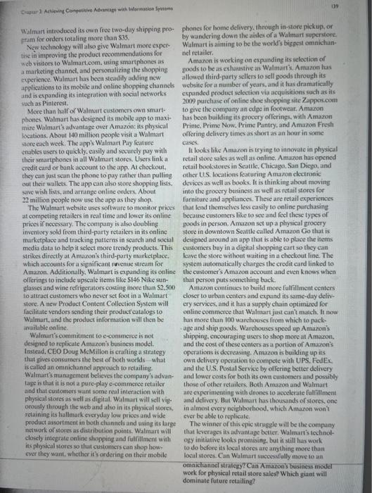 1. Based on the case description about Amazon,