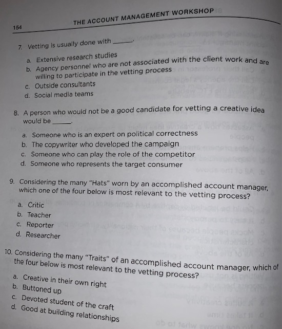 SESSION #10: VETTING A CREATIVE PROPOSAL 153 2.