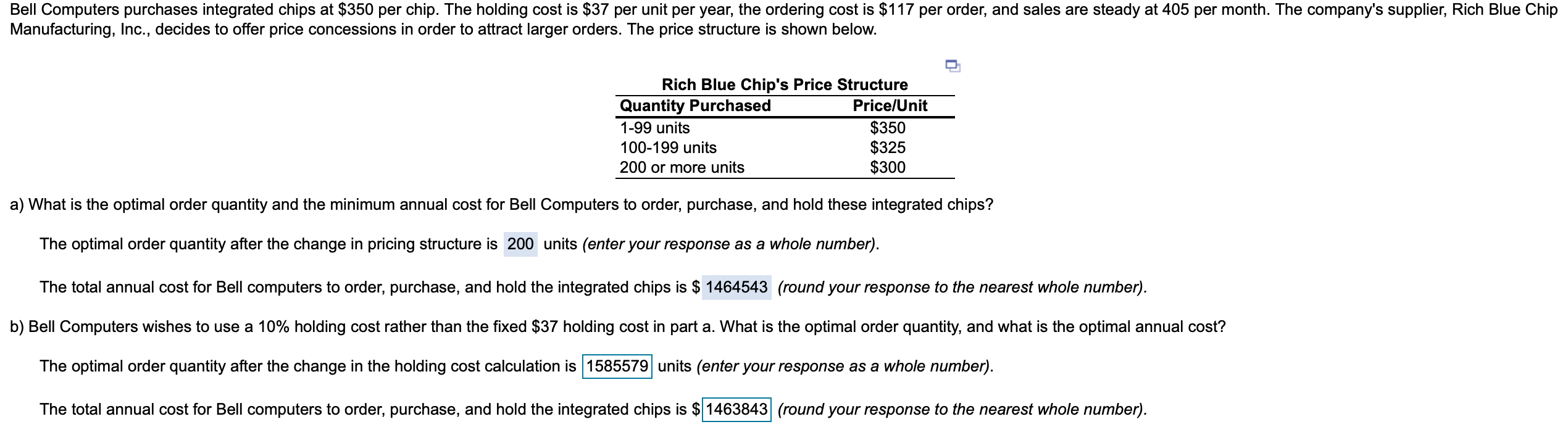 Need help with part B Bell Computers purchases