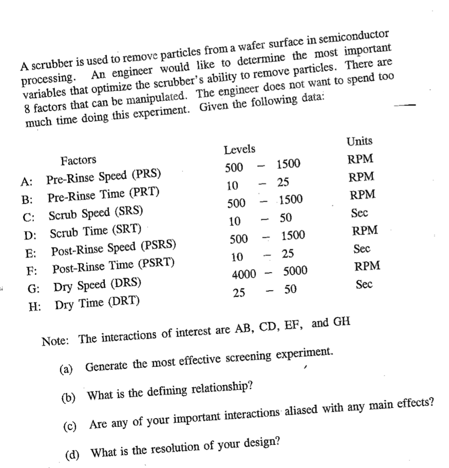 A scrubber is used to remove particles from a